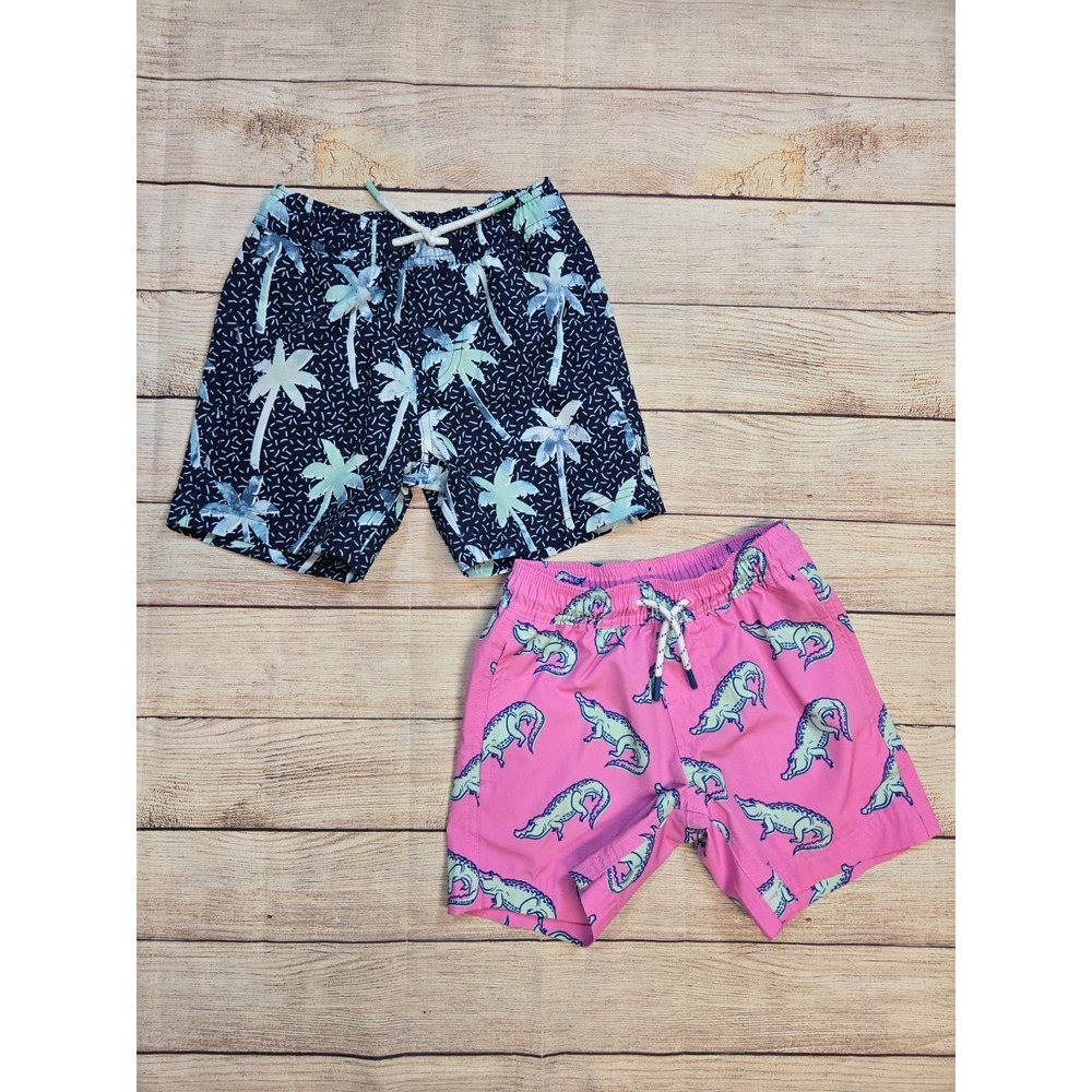 Members Mark Boy's Swim Trunks Multicolored Size XS (4-5) Lot Of 2 Resort Swim